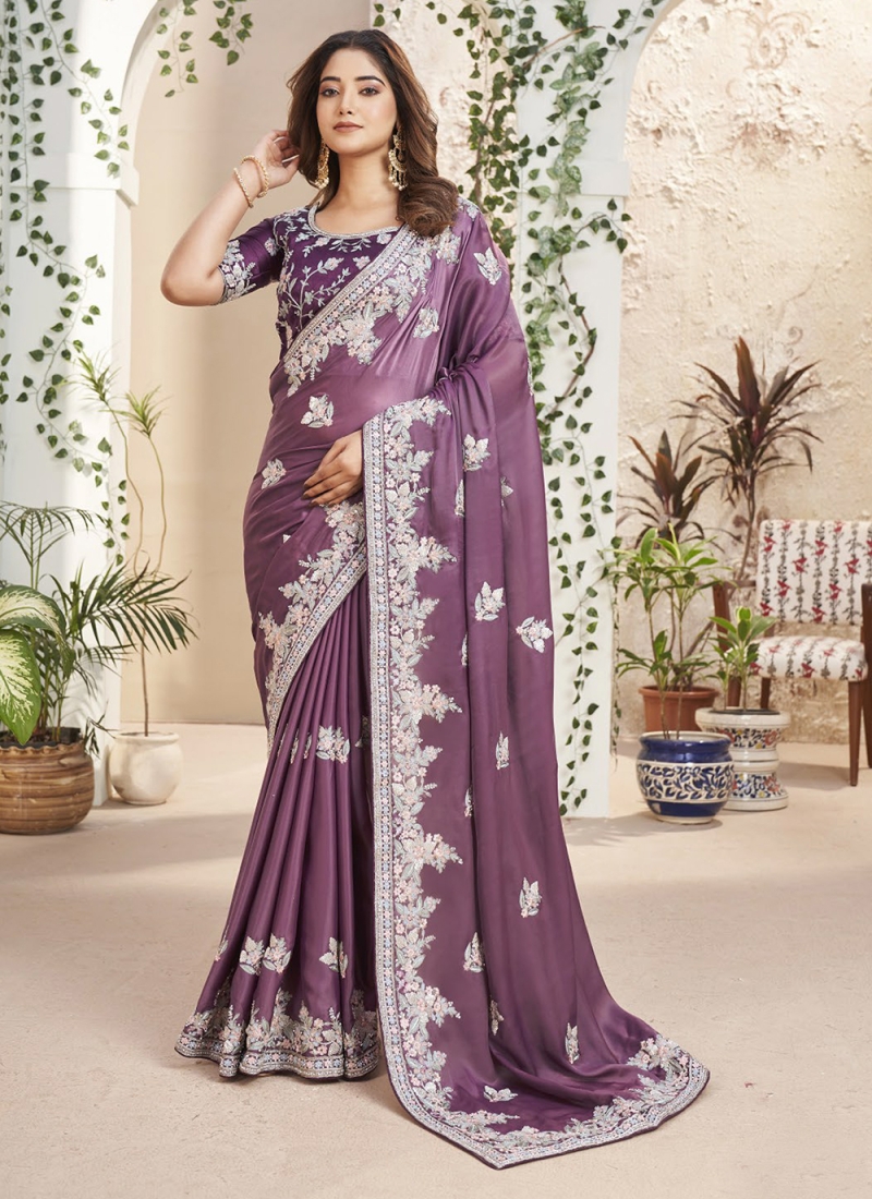 Majesty Purple Fancy Fabric Classic Saree