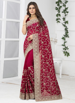 Maroon Color Classic Designer Saree