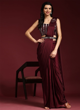 Maroon Imported Designer Saree