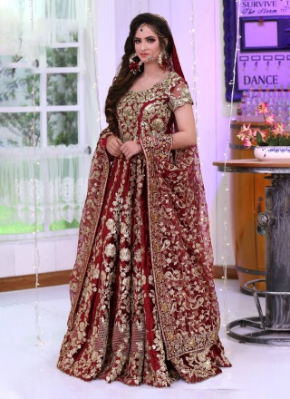 Maroon Net Trendy Lehenga Choli