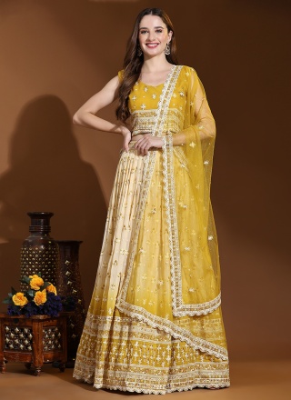 Marvelous Yellow Trendy Lehenga Choli