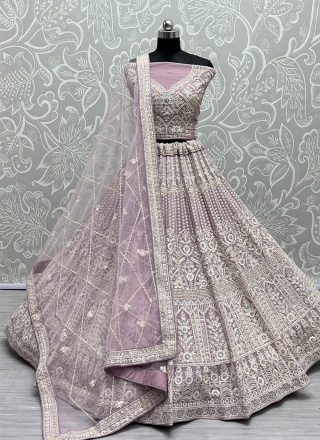 Mauve  Dori Work Net Lehenga Choli