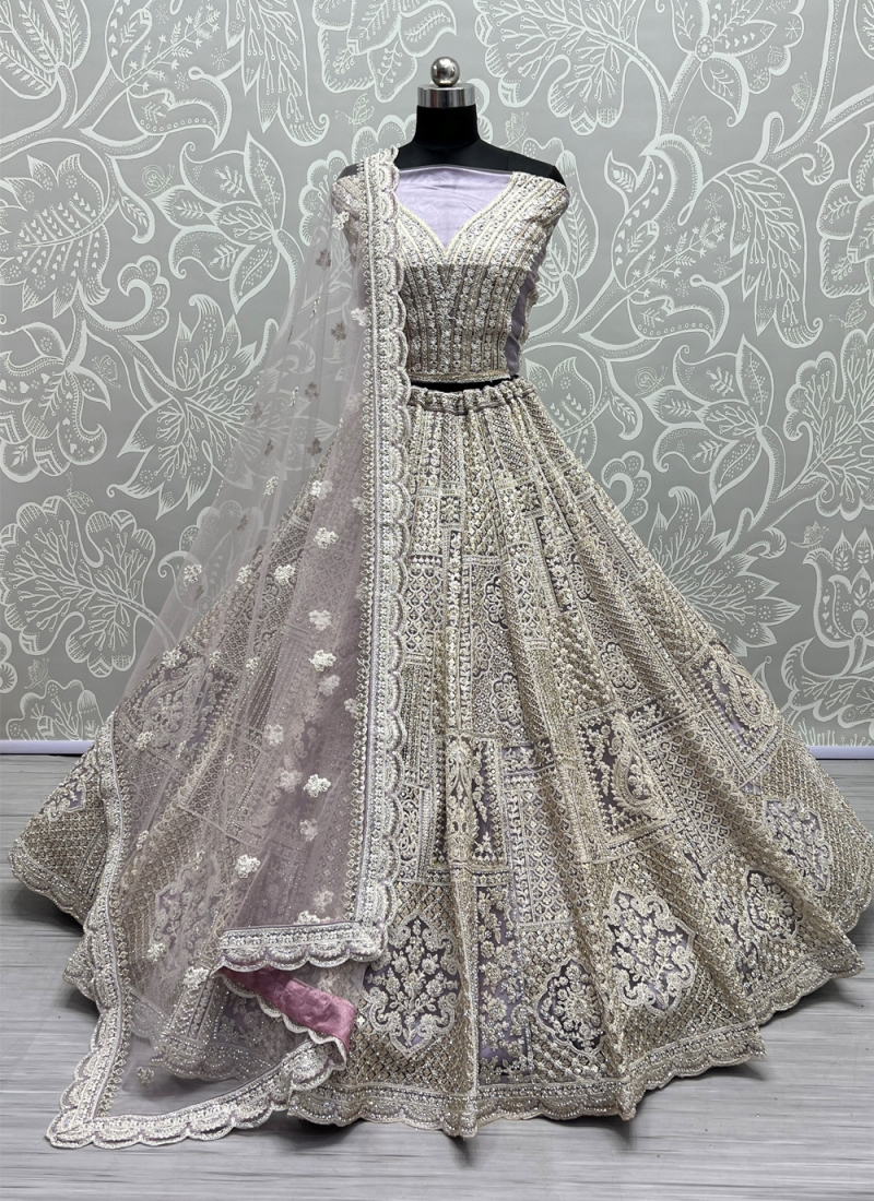 Silver Net Designer Wedding Lehenga Choli | Party wear lehenga, Designer  lehenga choli, Lehenga choli online