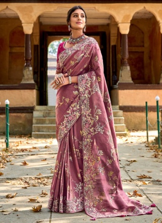 Mauve  Silk Trendy Saree