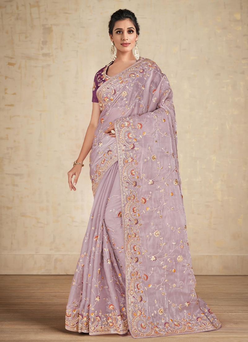 Mauve  Wedding Saree