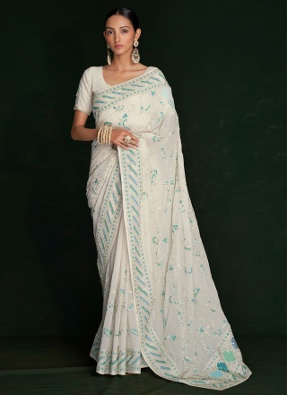 Mesmerizing Lucknowi work Saree