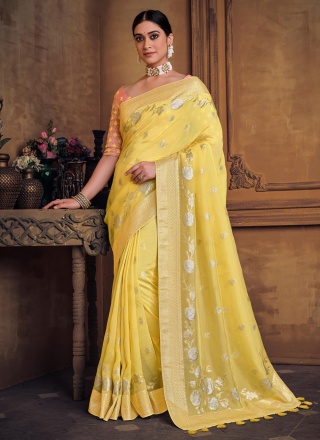 Mesmerizing Weaving Ceremonial Contemporary Saree