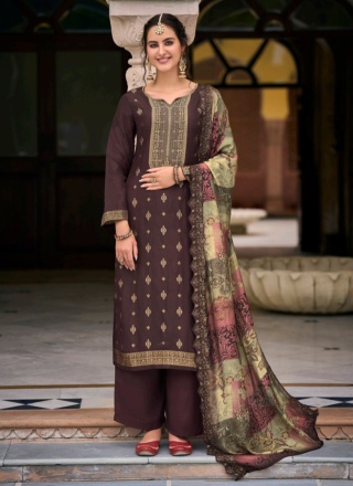 Miraculous Jacquard Embroidered Designer Salwar Kameez