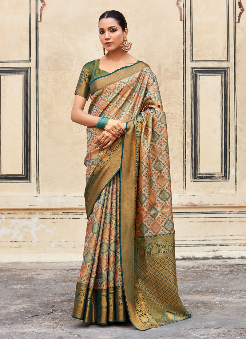 Mod Pure Silk Weaving Contemporary Saree