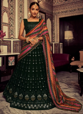 Modern Georgette Green Thread Trendy Lehenga Choli