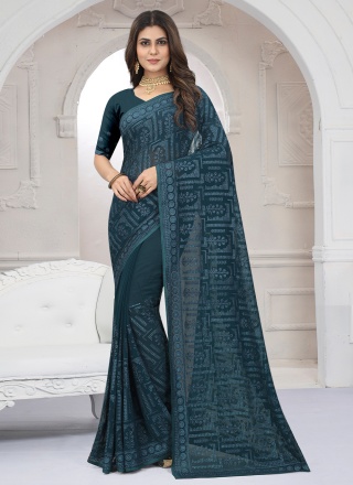 Modernistic Georgette Resham Contemporary Style Saree