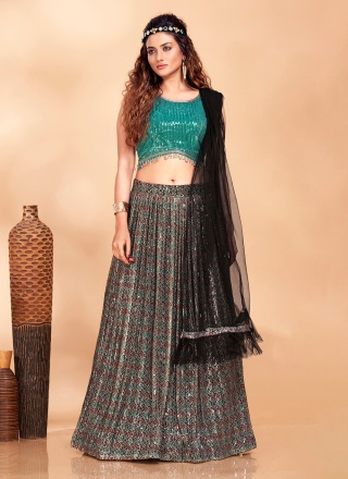 Multi Colour Embroidered Readymade Lehenga Choli