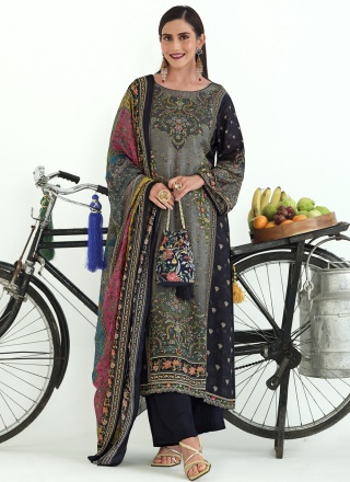 Multi Colour Festival Pashmina Palazzo Salwar Suit