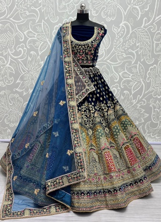 Multi Colour Handwork Designer A Line Lehenga Choli