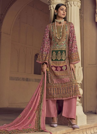 Multi Colour Muslin Festival Pakistani Suit