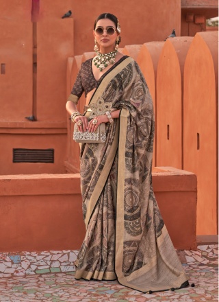 Multi Colour Print Classic Saree