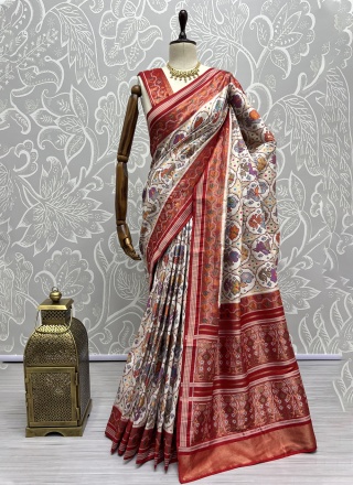 Multi Colour Silk Trendy Saree