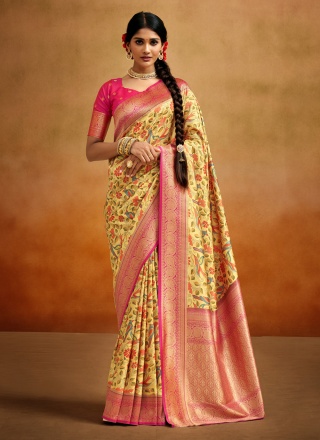 Mustard Color Designer Saree