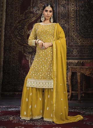 Mustard Color Palazzo Salwar Suit