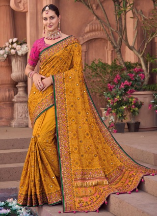 Mustard Wedding Classic Designer Saree