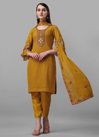 Mustard Wedding Straight Suit