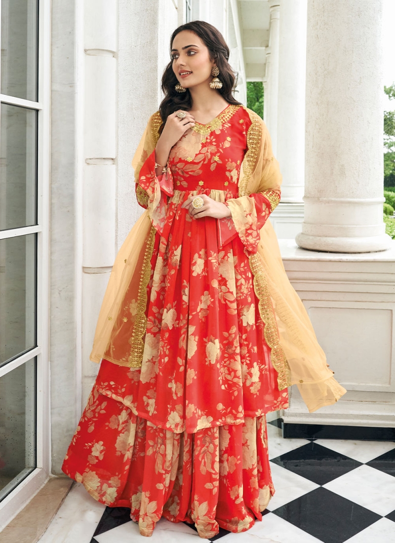 Buy Mehendi Bandhani Semi Crepe Readymade Salwar Kameez - Koskii