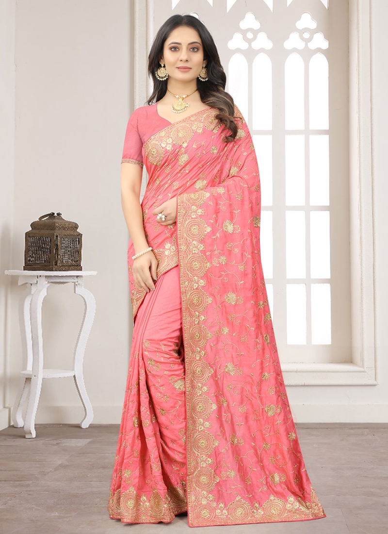Mystic Pink Wedding Trendy Saree