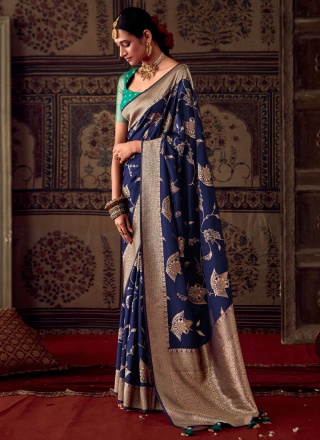 Navy Blue Wedding Designer Saree