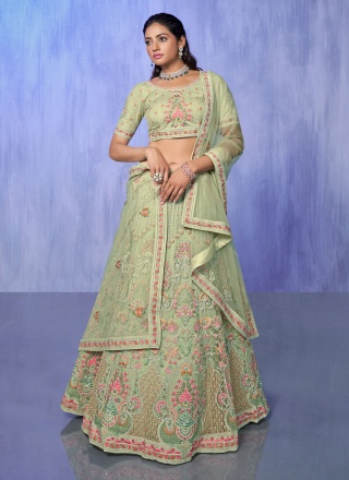 Net Green Resham Designer Lehenga Choli