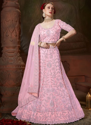 Net Rose Pink Lehenga Choli