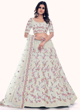 Net Sea Green A Line Lehenga Choli