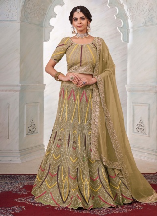 Net Trendy Lehenga Choli in Beige