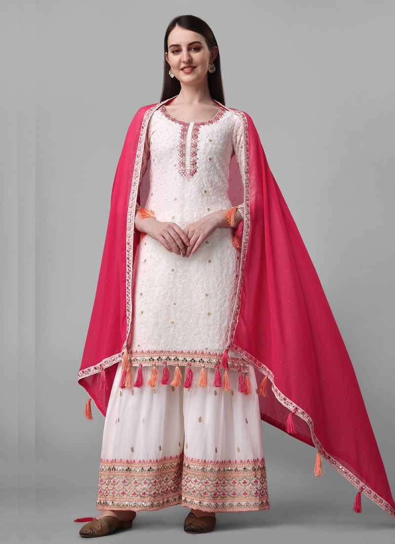 Observable Designer Off White Salwar Suit 