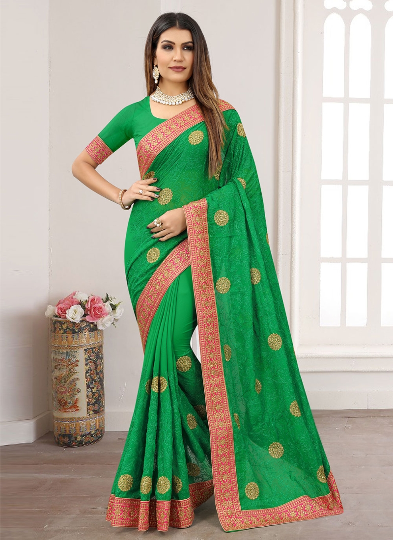 Observable Georgette Wedding Contemporary Saree