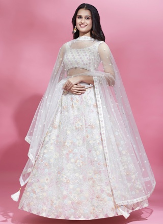 Off White Embroidered Sangeet Lehenga Choli