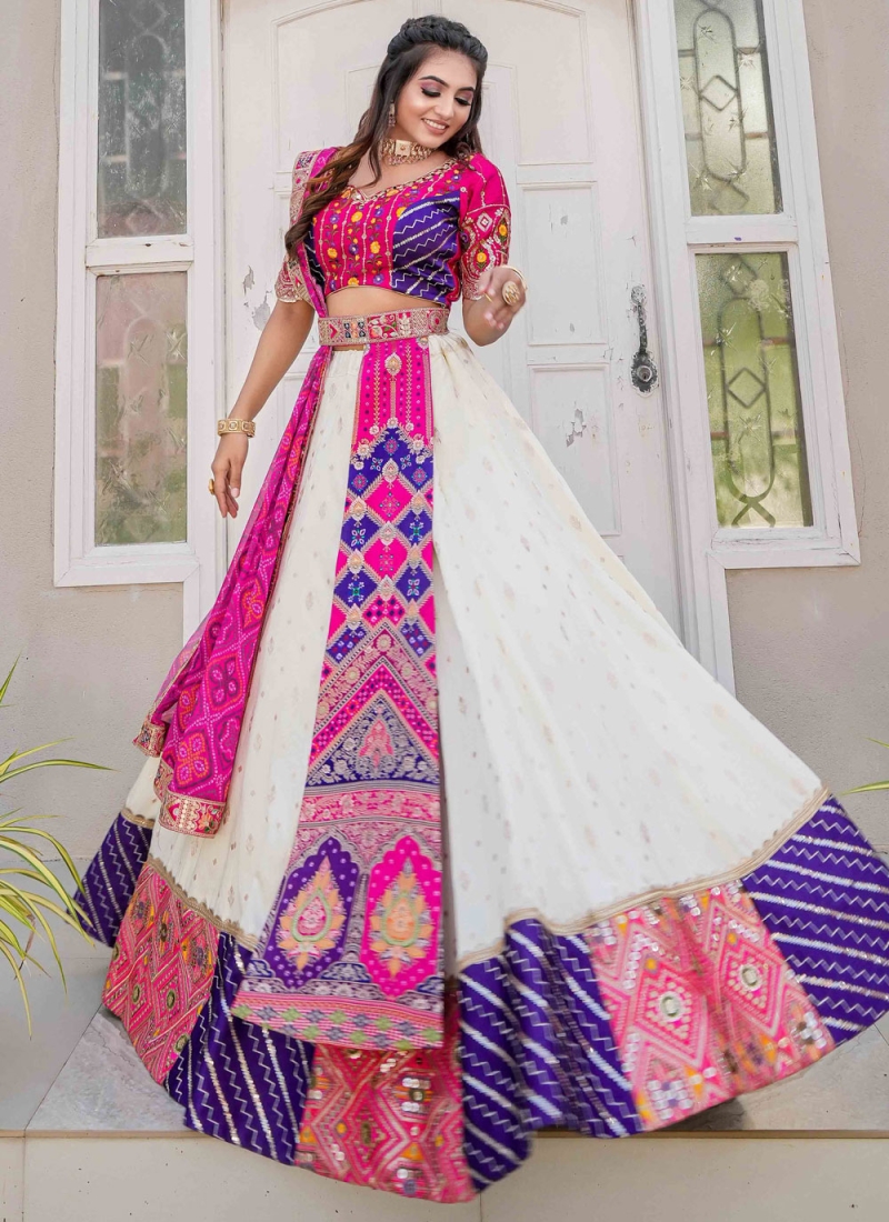 Off White Zari Ceremonial Readymade Lehenga Choli