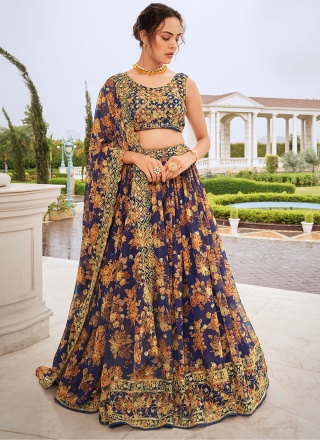 Opulent Digital Print Faux Georgette Designer Lehenga Choli