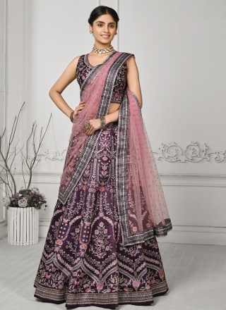 Opulent Embroidered Satin Silk Trendy Lehenga Choli