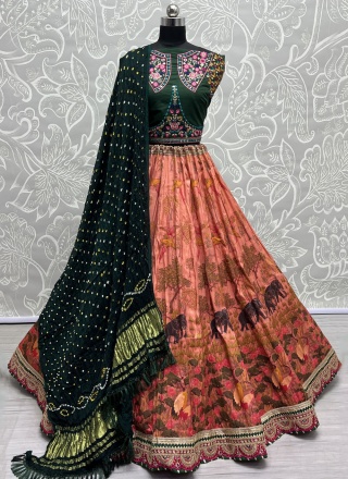 Orange Embroidered Wedding Designer Lehenga Choli