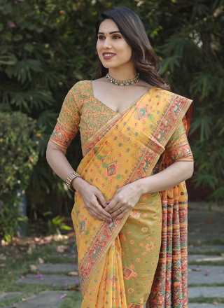 Orange Wedding Trendy Saree