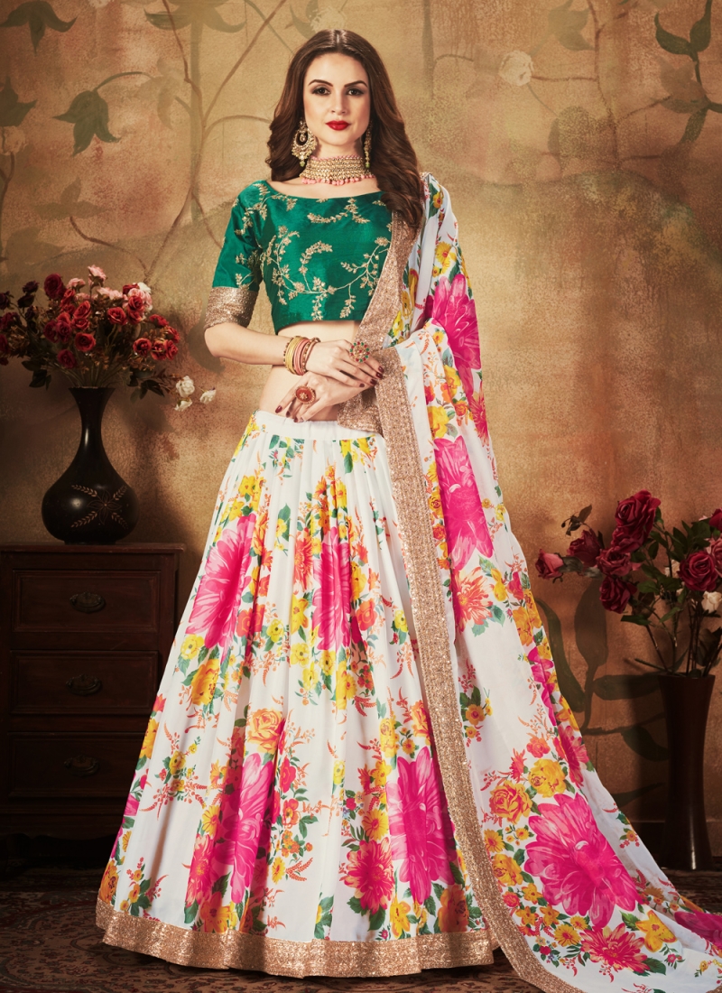 Organza Multi Colour Lehenga Choli