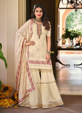 Ostentatious Faux Georgette Palazzo Salwar Kameez