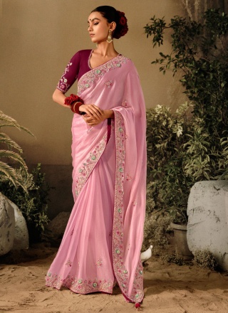 Outstanding Embroidered Classic Saree
