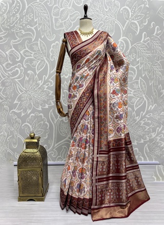 Outstanding Silk Multi Colour Weaving Contemporary Saree
