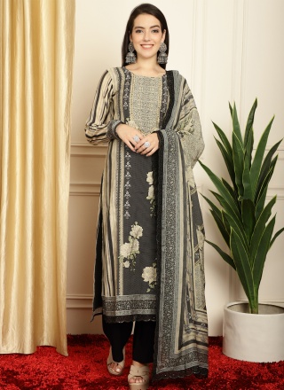 Pashmina Palazzo Salwar Kameez in Multi Colour