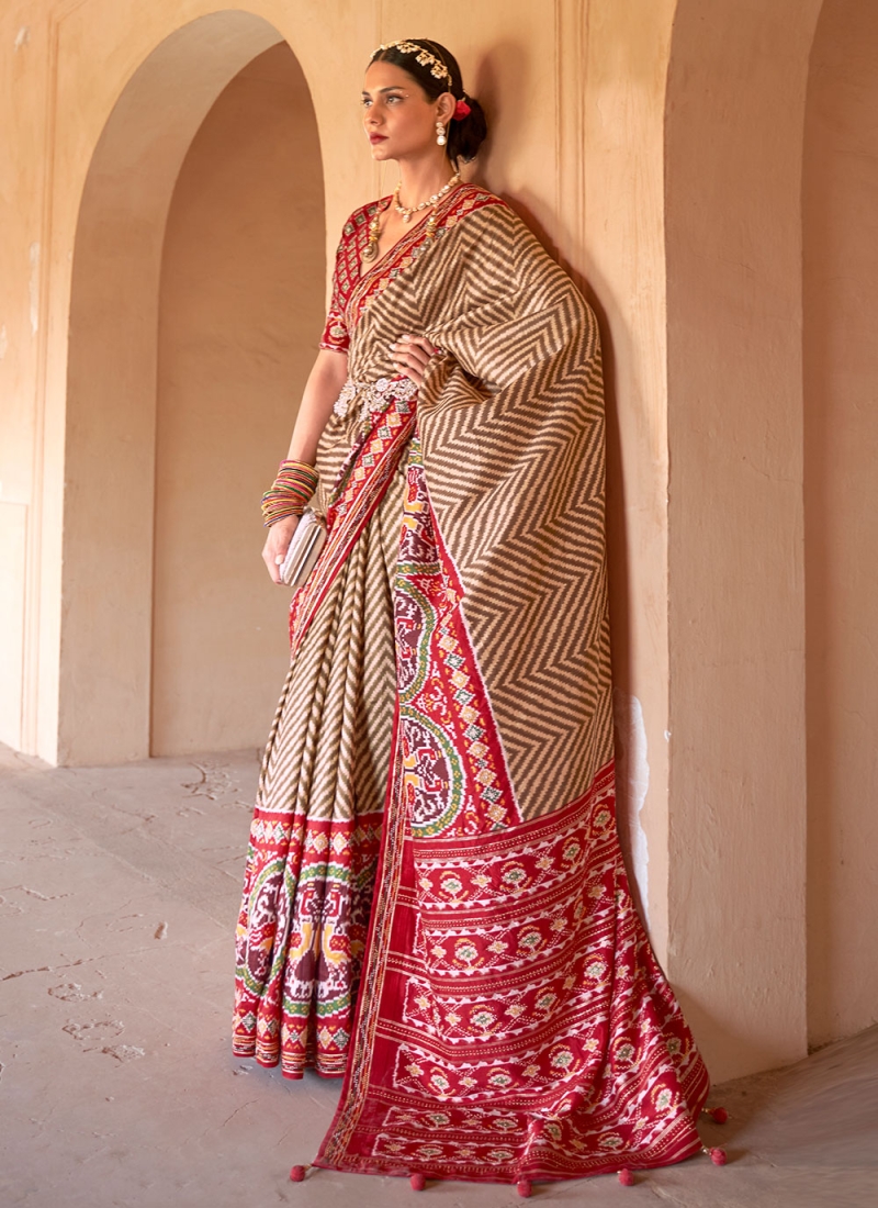 Patola Silk  Weaving Saree in Multi Colour