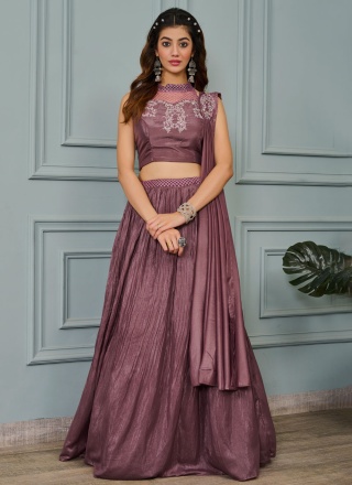 Phenomenal Mauve  Faux Crepe Readymade Lehenga Choli