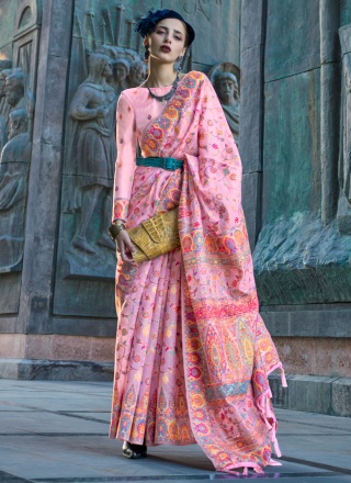 Pink Color Trendy Saree