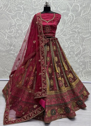 Pink Diamond Velvet A Line Lehenga Choli