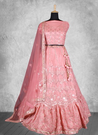 Pink Embroidered Designer Lehenga Choli